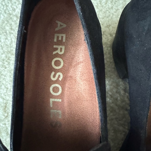 AEROSOLES Black Suede Loafers with Tassel Detail size 8 - Picture 6 of 14